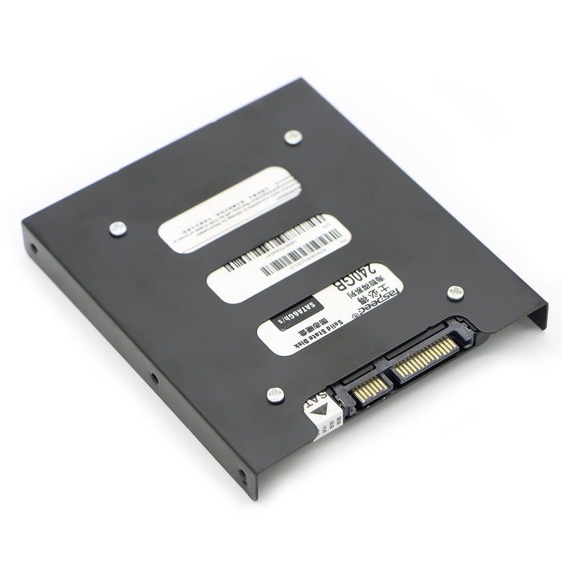 Pasow 2 Pack 2.5" to 3.5" SSD HDD Hard Disk Drive Bays Holder Metal Mounting Bracket Adapter for PC (Bracket + Yellow Sata II Cables) - Image 5